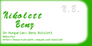 nikolett benz business card